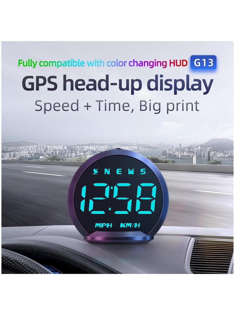 Furtey - Heads Up Display for Cars, GPS Speedometer for Car, Universal Digital Speedometer HUD Display for All Vehicles, Plug and Play - Image 1