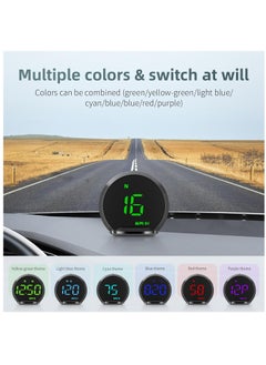 فورتي شاشة عرض رأسية للسيارات، عداد السرعة GPS للسيارة، شاشة HUD لعداد السرعة الرقمي العالمي لجميع المركبات، التوصيل والتشغيل  - Image 3