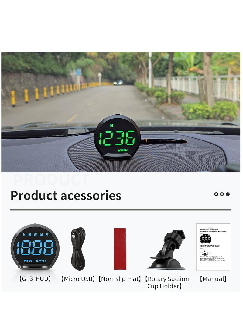 Furtey - Heads Up Display for Cars, GPS Speedometer for Car, Universal Digital Speedometer HUD Display for All Vehicles, Plug and Play - Image 1