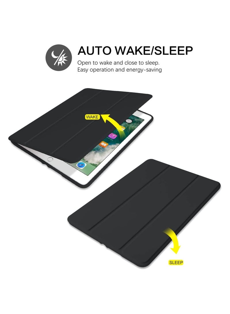 IPad 6th Generation Case iPad 5th Generation Case with Pencil Holder Premium Folio Folding Stand Smart Auto Wake Sleep Protective Tablet Case Cover For  IPad 9.7 Inch 2018 2017 Black - Image 3