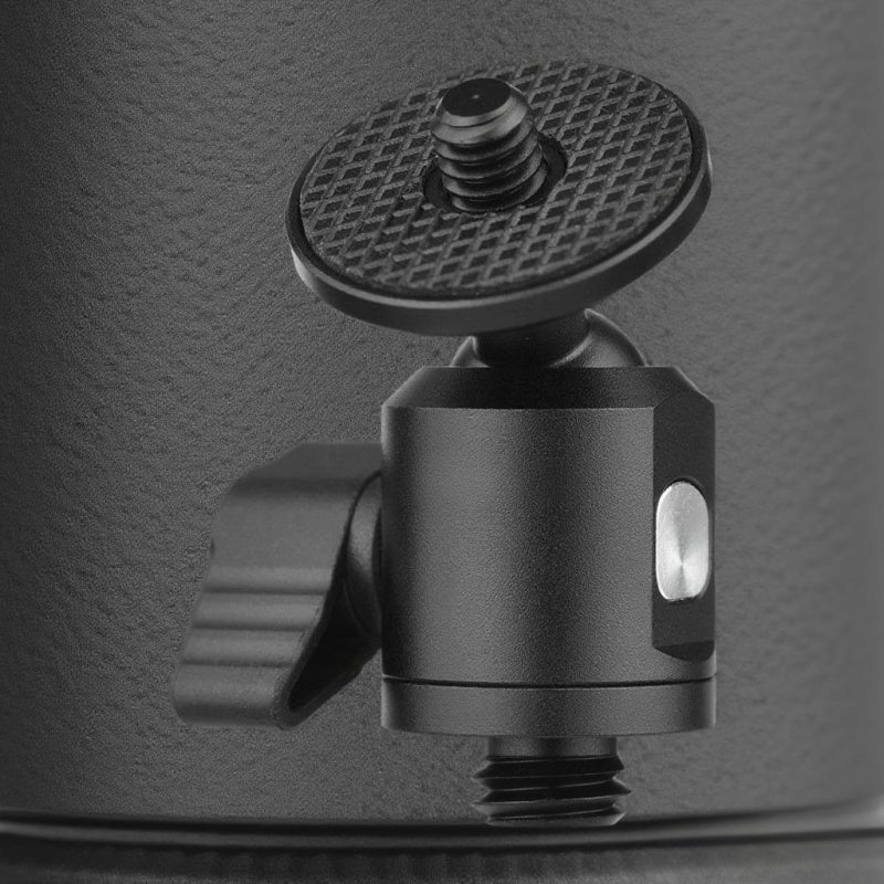 Mini Ball Head: Aluminum Alloy 3/8 Inch Bottom Screw - Anti-Slip Rubber Ring 1/4 Inch Top Screw For Camera, Video Light, Microphone Mount 360° Rotation 90° Tilt Angle For Tripod, Camera Cage Setup - Image 4