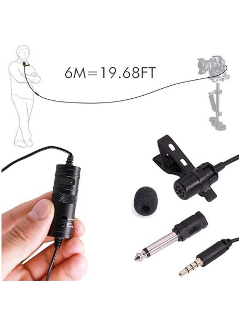 Lavalier Microphone for iPhone – Mono, Black with Free Front Glass for Mobile & Cameras  - Image 1