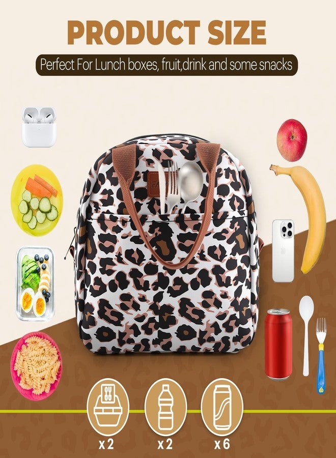 EASYFUN Lunch Bag for Women & Men Adult, Insulated Leakproof Lunch Box Tote with Large Capacity, Cooler Lunch Container for Work/Travel/Office/Outdoor (Panther Brown) - Image 4