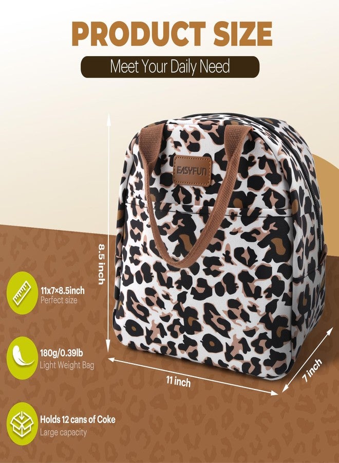 EASYFUN Lunch Bag for Women & Men Adult, Insulated Leakproof Lunch Box Tote with Large Capacity, Cooler Lunch Container for Work/Travel/Office/Outdoor (Panther Brown) - Image 2
