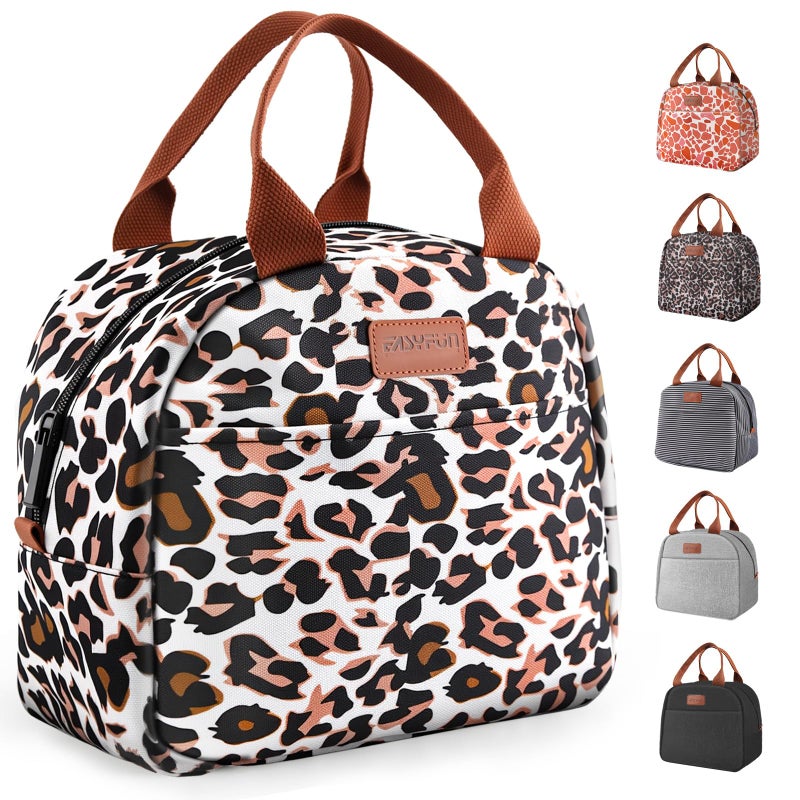 EASYFUN Lunch Bag for Women & Men Adult, Insulated Leakproof Lunch Box Tote with Large Capacity, Cooler Lunch Container for Work/Travel/Office/Outdoor (Panther Brown) - Image 1