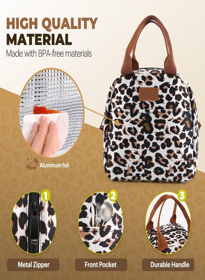 EASYFUN Lunch Bag for Women & Men Adult, Insulated Leakproof Lunch Box Tote with Large Capacity, Cooler Lunch Container for Work/Travel/Office/Outdoor (Panther Brown) - Image 3