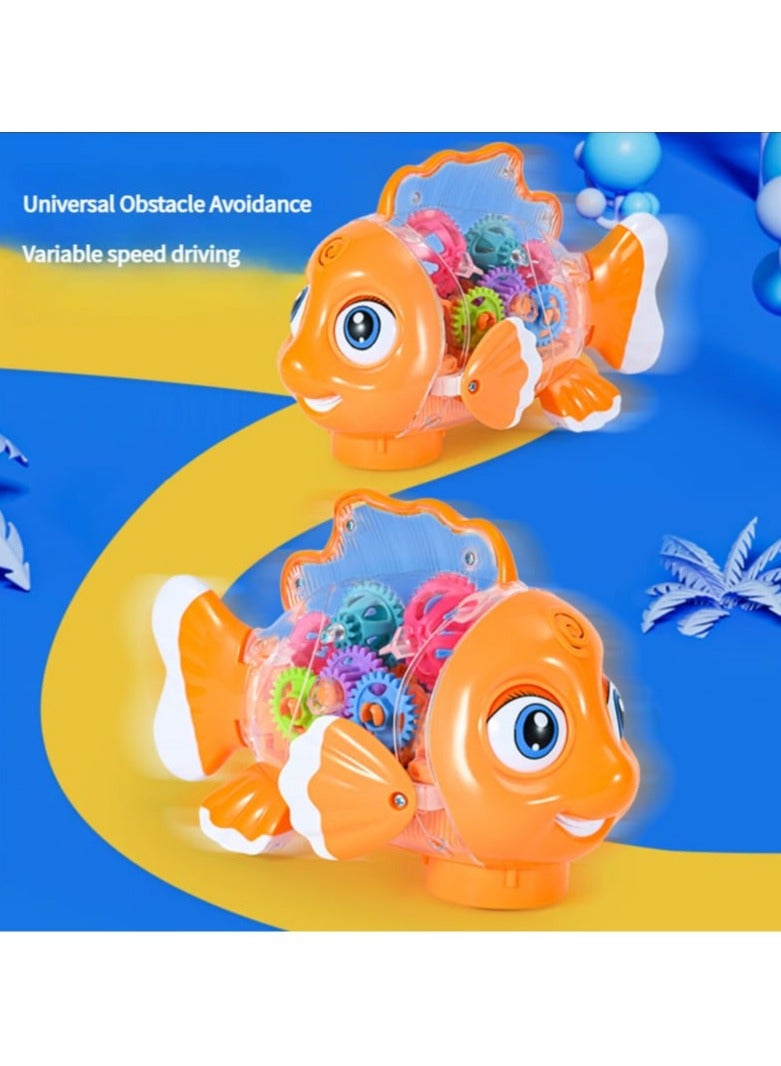 Transparent Gear Fish Toy with Lights & Music – Fun Educational Toy for Kids (3+ Years)  - Image 4