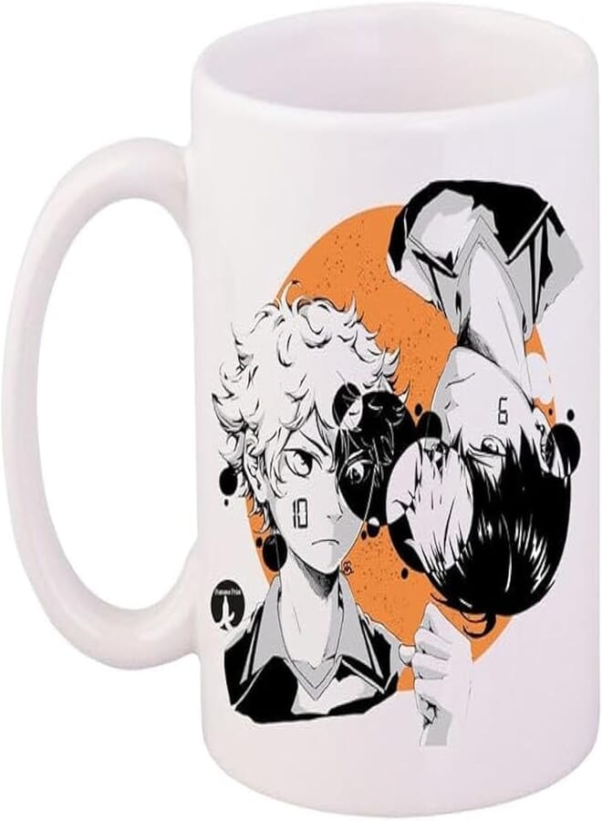 RYN Anime Haikyuu Printed Coffee Mug White/Orange/Black 11Ounce - RYNmg12900