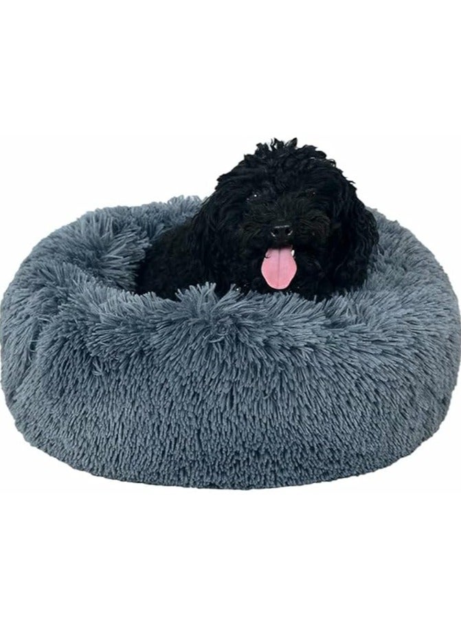 مورو مورو سرير كلاب مخملي تقويمي مع فراء ناعم وقاعدة بلاستيكية - عش مريح وقابل للغسل للحيوانات الأليفة - Image 4