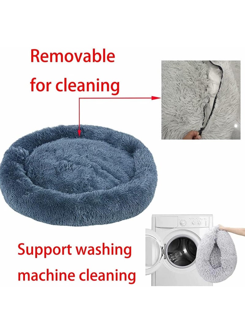 مورو مورو سرير كلاب مخملي تقويمي مع فراء ناعم وقاعدة بلاستيكية - عش مريح وقابل للغسل للحيوانات الأليفة - Image 2