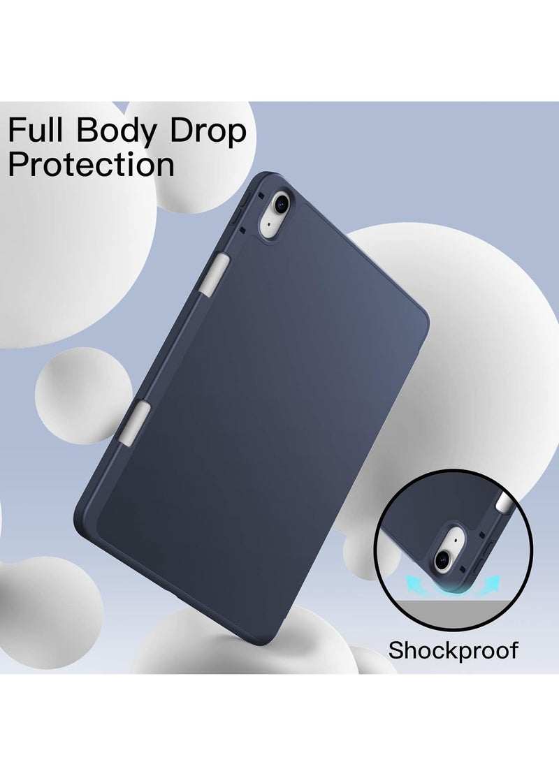 FOCUS iPad 10th Generation 10.9 inch 2022 Case Flip Cover with Magnetic Closure Auto Wake/Sleep funtion having Pencil holder Slot, BLUE - Image 4