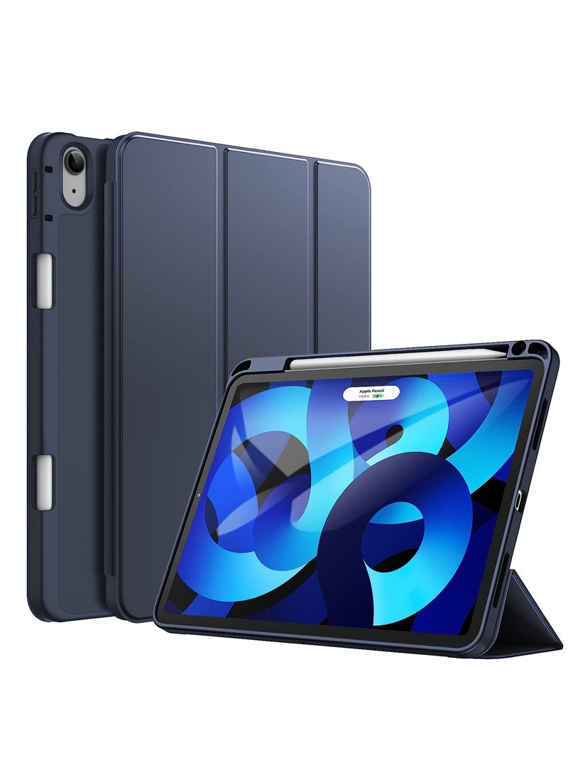 FOCUS iPad 10th Generation 10.9 inch 2022 Case Flip Cover with Magnetic Closure Auto Wake/Sleep funtion having Pencil holder Slot, BLUE - Image 1