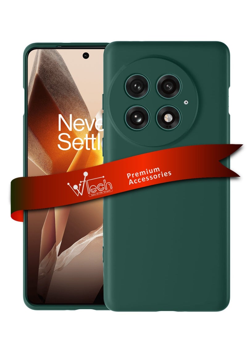 Wtech OnePlus 13 5G 2024 Premium Soft Liquid Silicone Case Cover - Dark Green - Image 1