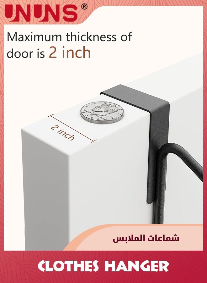 UNUNS Over The Door Hanger,Expandable Adjustable Door Rack Hangers For Clothes,Hanging Towels,Coats,Over Door Clothes Rack Hooks For Bedroom,Washroom,Metal,Black - Image 3