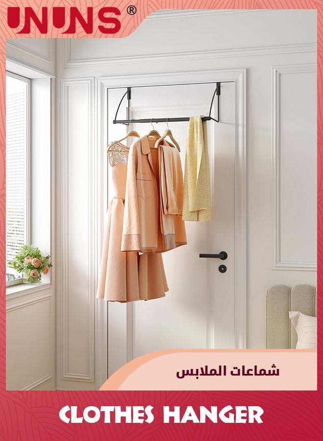 UNUNS Over The Door Hanger,Expandable Adjustable Door Rack Hangers For Clothes,Hanging Towels,Coats,Over Door Clothes Rack Hooks For Bedroom,Washroom,Metal,Black - Image 4