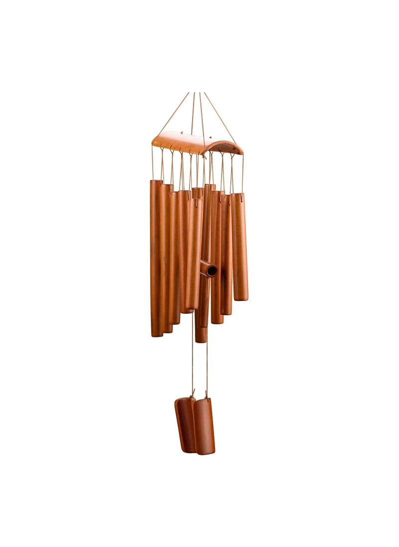 null - Wind Chimes, Handmade Bamboo Wind Chimes, Classic Style, Wood Wind Chime, Large Deep Tone Wind Bells, with Natural Relaxing Soothing Sound, Indoor Outdoor Wooden, for Garden and Home Decoration - Image 1