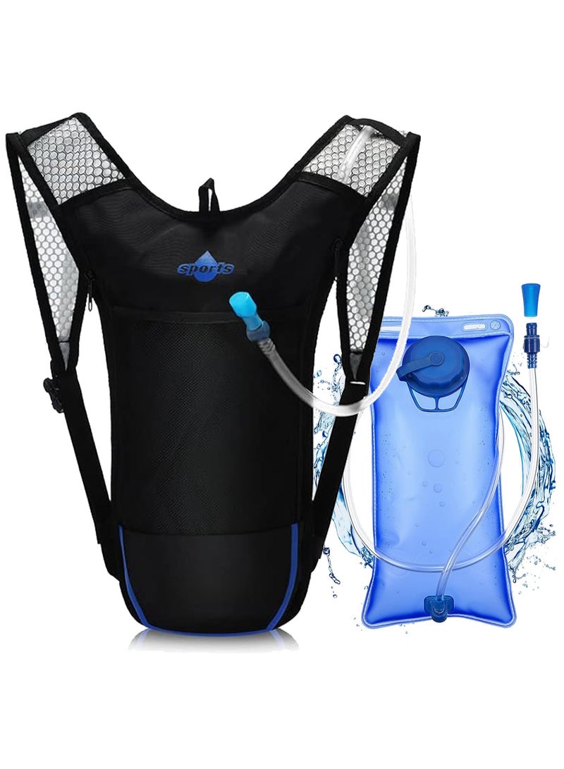 Water bag backpack with 2-liter water bag, lightweight water backpack, outdoor hiking water bag with water bag, suitable for running, cycling, riding, rock climbing, men and women - Image 1