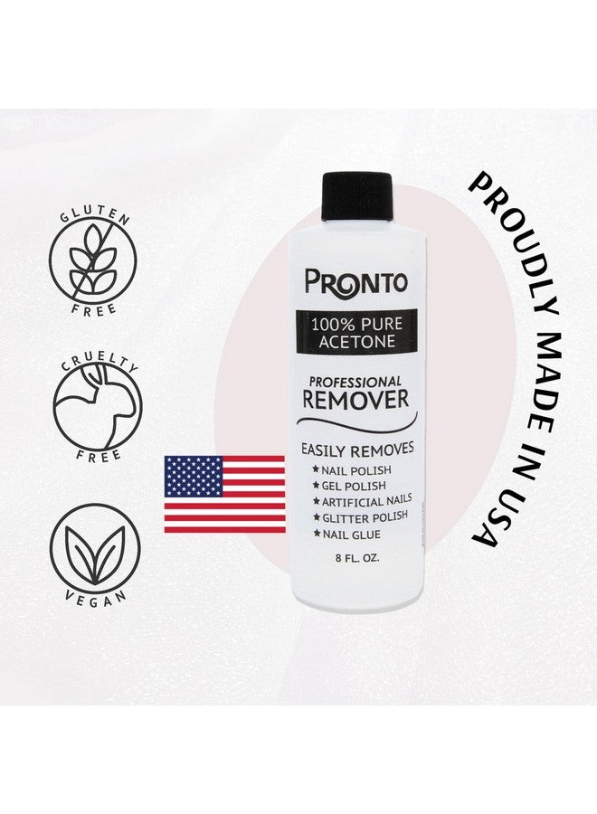 Pronto 100% Pure Acetone - Quick, Professional Nail Polish Remover - For Natural, Gel, Acrylic, Sculptured Nails (8 FL. OZ.) - Image 3