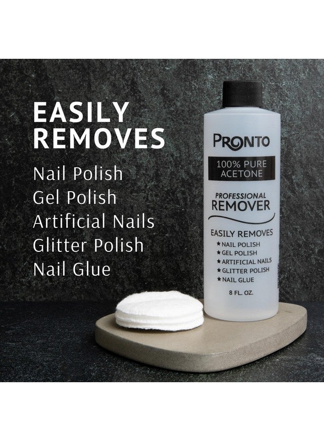 Pronto 100% Pure Acetone - Quick, Professional Nail Polish Remover - For Natural, Gel, Acrylic, Sculptured Nails (8 FL. OZ.) - Image 2