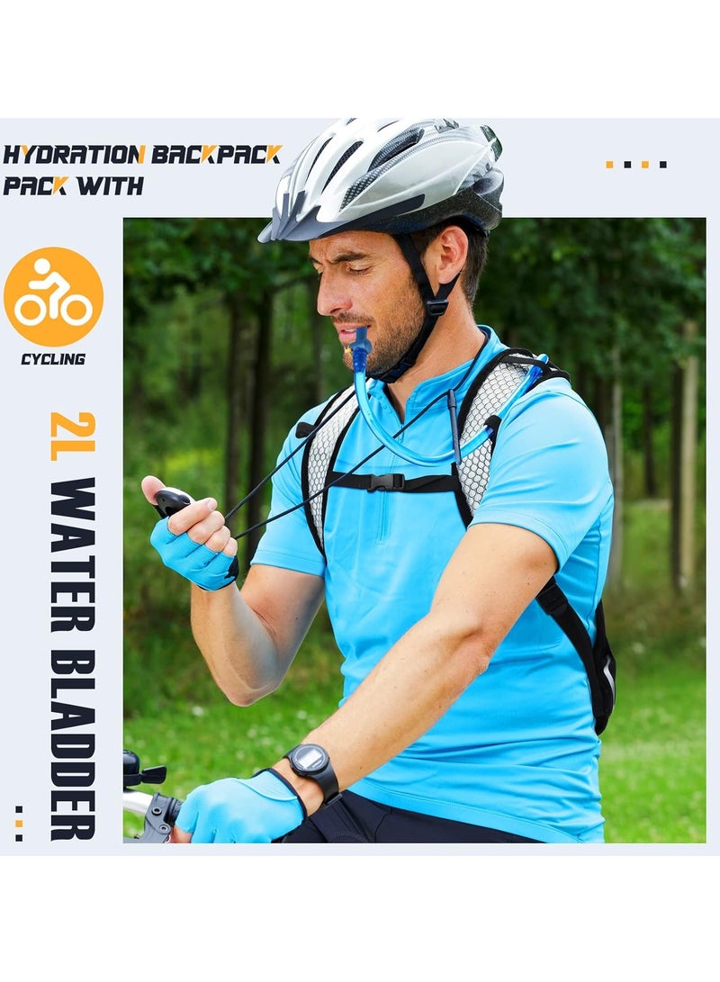 Water bag backpack with 2-liter water bag, lightweight water backpack, outdoor hiking water bag with water bag, suitable for running, cycling, riding, rock climbing, men and women - Image 4