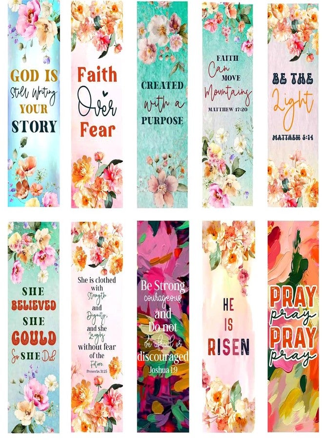 Deep Print Mart Bible Verses Bookmark | Christian Inspirational Bookmarks | Set of 14 High Glossy | Size 2 x 5.5 inch | Faith-Based Bookmarks for Bible Study, Church, and Gifts (Bible Verse 03) - Image 1