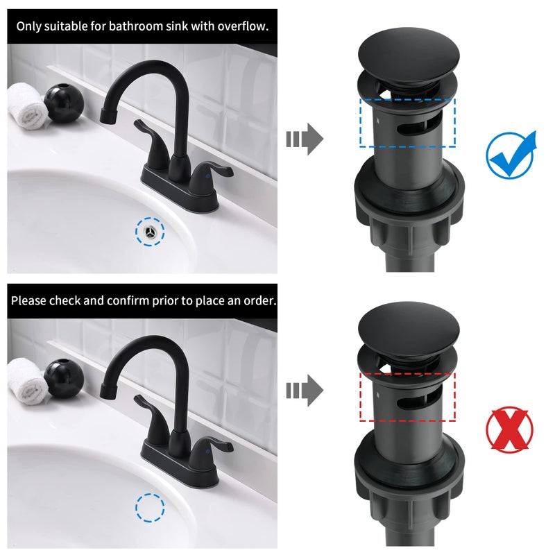 Fropo 2 Handle Black Bathroom Sink Faucet - 4 Inch Centerset Faucet Bathroom 2 Or 3 Hole Lavatory Faucet Bathroom Vanity Sink Faucets With Pop-Up Drain And Supply Lines Matte Black - Image 5