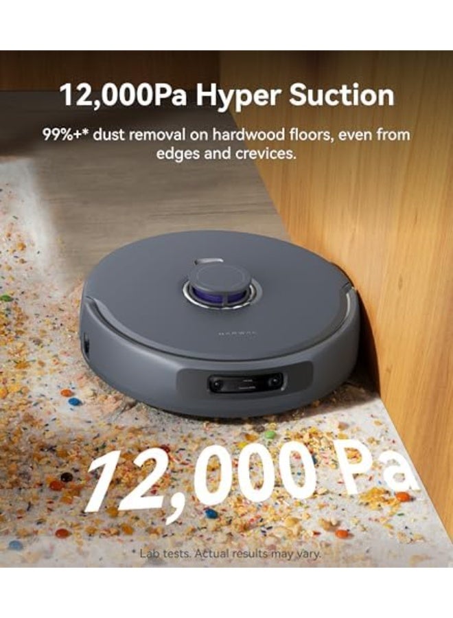 ناروال Freo Z Ultra مكنسة روبوت ذكية مع المسح، قوة شفط 12,000 باسكال، كاميرتان RGB مع ذكاء اصطناعي لتجنب العوائق، محطة تنظيف ذاتي وغسيل بالماء الساخن – رمادي - Image 4