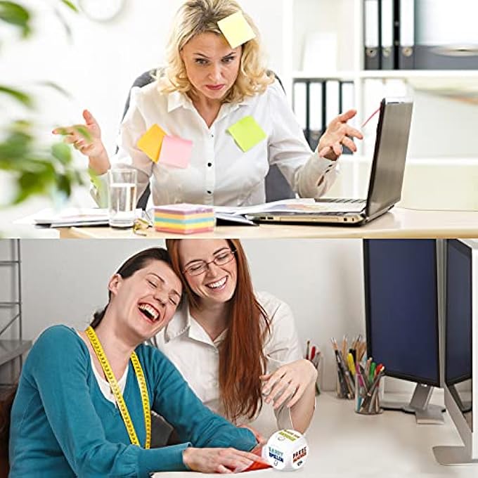 Willingood Pack of 2 Anti-Stress Cube Toys for Adults, Colourful Stress Cube with 6 Fun Actions, Office Gift for Colleagues, Friends - Image 5