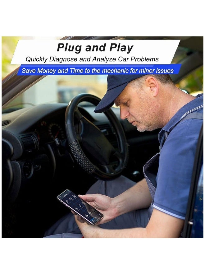 OBD2 Bluetooth 4.0 Diagnostic Scanner Code Reader for iPhone iOS Android iPad PC Car Auto OBD II Diagnostic Scan Tool for Check Engine Lights Stable  Fast - Image 2