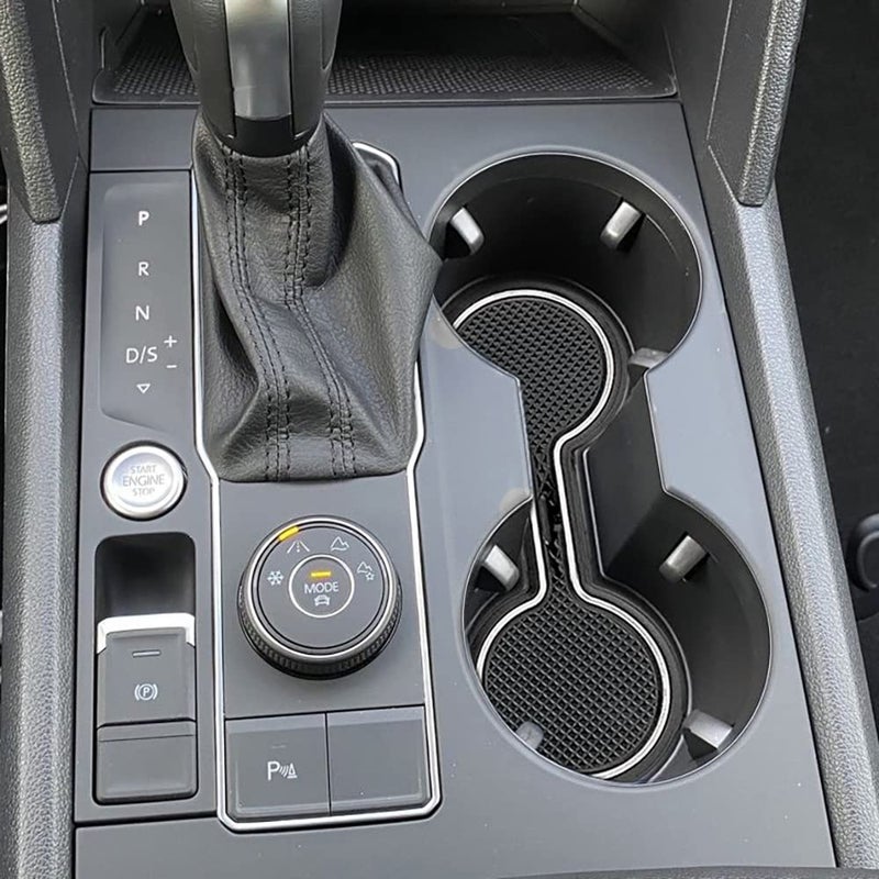 Auovo Cup Holder Insert Door Liners for Volkswagen VW Atlas Accessories 2023 20222018 Interior Custom Fit Car Console Cup Holder Door Pocket Mats Pads for Atlas 19pcsSet White