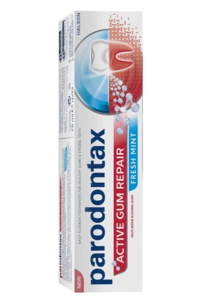 بارودونتاكس معجون أسنان بارودونتاكس أكتيف لإصلاح اللثة بنكهة النعناع المنعش، 2*75 مل (عبوة من قطعتين) - Image 2