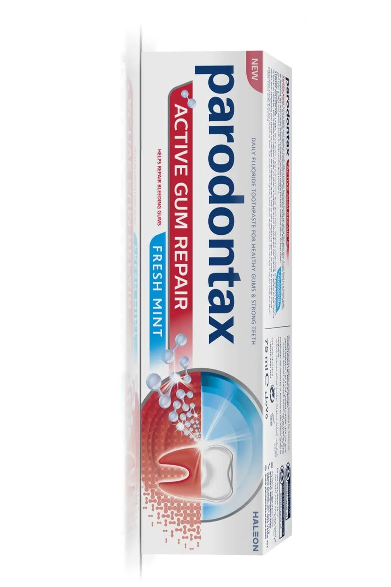 بارودونتاكس معجون أسنان بارودونتاكس أكتيف لإصلاح اللثة بنكهة النعناع المنعش، 2*75 مل (عبوة من قطعتين) - Image 3