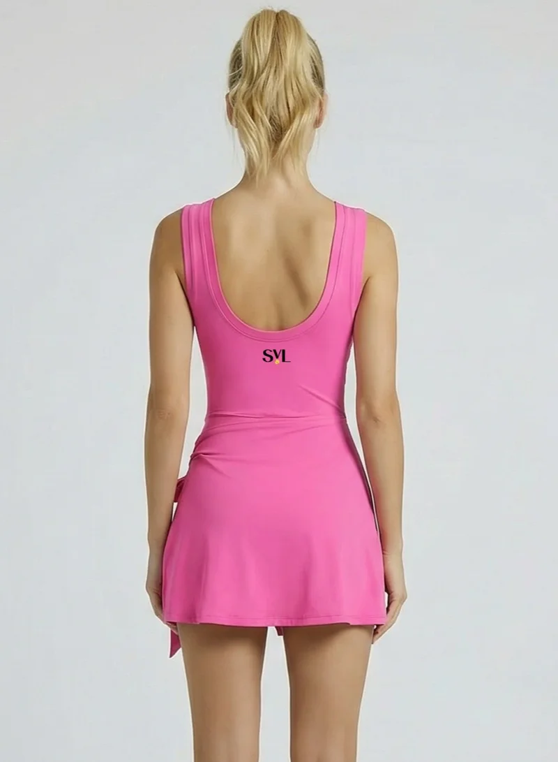 SVL Padel & Tennis Dress with Built-in Shorts - Bright Pink - SVL