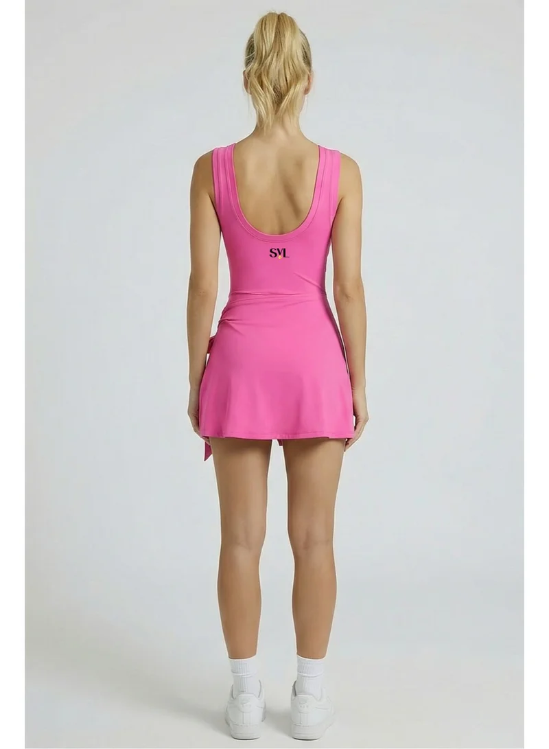 SVL Padel & Tennis Dress with Built-in Shorts - Bright Pink - SVL
