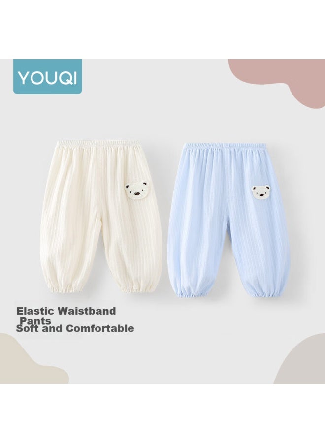 Youqi Baby Mosquito-proof Pants Summer Thin Children's Pants Boys And Girls Casual Pants Long Pants Baby Summer Air-conditioned Room Pants - Image 1