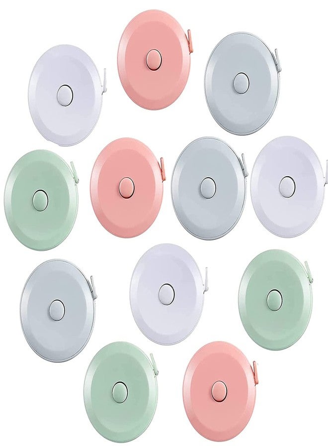 E ELAINFIA 12 Pack Soft Retractable Measuring Tape - Tape Measure for Body Measuring Metric Tape Measure Double Scale for Body Fabric Sewing Tailor Cloth Knitting Home Craft Measurements - Image 1