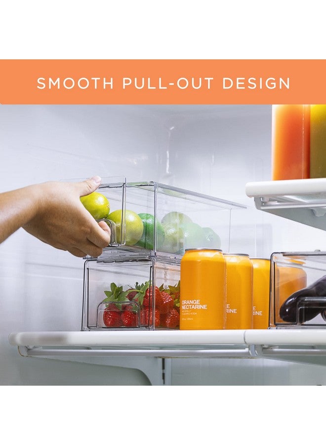 Sorbus Fridge Drawers, Clear Stackable Pull Out Refrigerator Organizer Bins - Food Storage Containers for Kitchen, Refrigerator, Freezer, Vanity & Fridge Organization and Storage (2 Pack | Small Wide) - Image 3