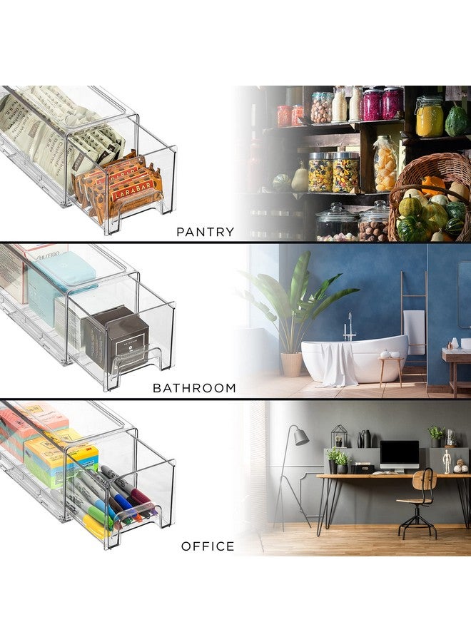 Sorbus Fridge Drawers, Clear Stackable Pull Out Refrigerator Organizer Bins - Food Storage Containers for Kitchen, Refrigerator, Freezer, Vanity & Fridge Organization and Storage (2 Pack | Small Wide) - Image 5