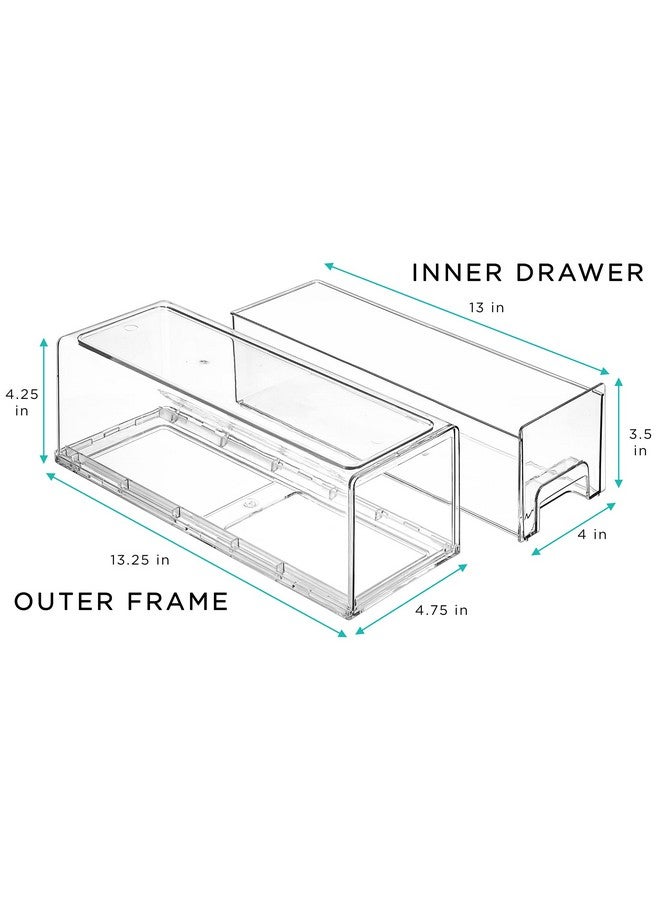 Sorbus Fridge Drawers, Clear Stackable Pull Out Refrigerator Organizer Bins - Food Storage Containers for Kitchen, Refrigerator, Freezer, Vanity & Fridge Organization and Storage (2 Pack | Small Wide) - Image 4