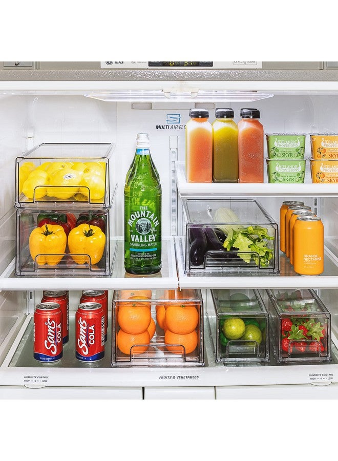 Sorbus Fridge Drawers, Clear Stackable Pull Out Refrigerator Organizer Bins - Food Storage Containers for Kitchen, Refrigerator, Freezer, Vanity & Fridge Organization and Storage (2 Pack | Small Wide) - Image 2