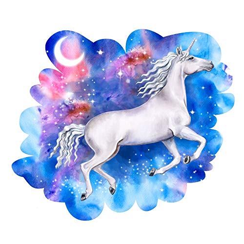 5 Ace Paper Running Unicorn in The Night Sticker Poster (Multicolour, 12x18 inch). - Image 1