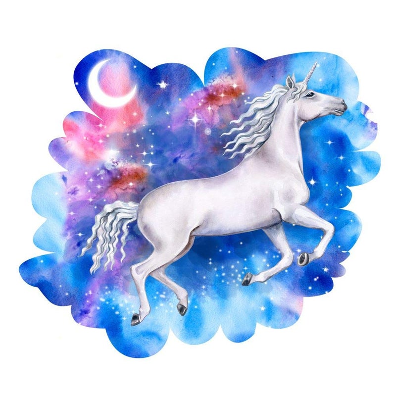 5 Ace Paper Running Unicorn in The Night Sticker Poster (Multicolour, 12x18 inch). - Image 5