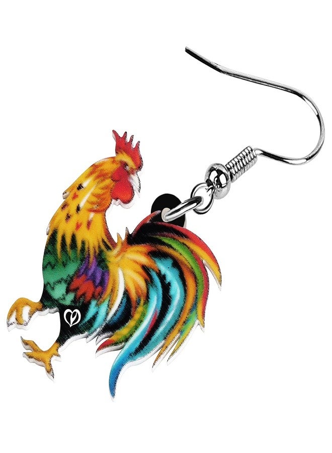BONSNY Acrylic Drop Rooster Chicken Earrings Funny Design Lovely Gift For Women By The Bonsny (Yelllow) - Image 4