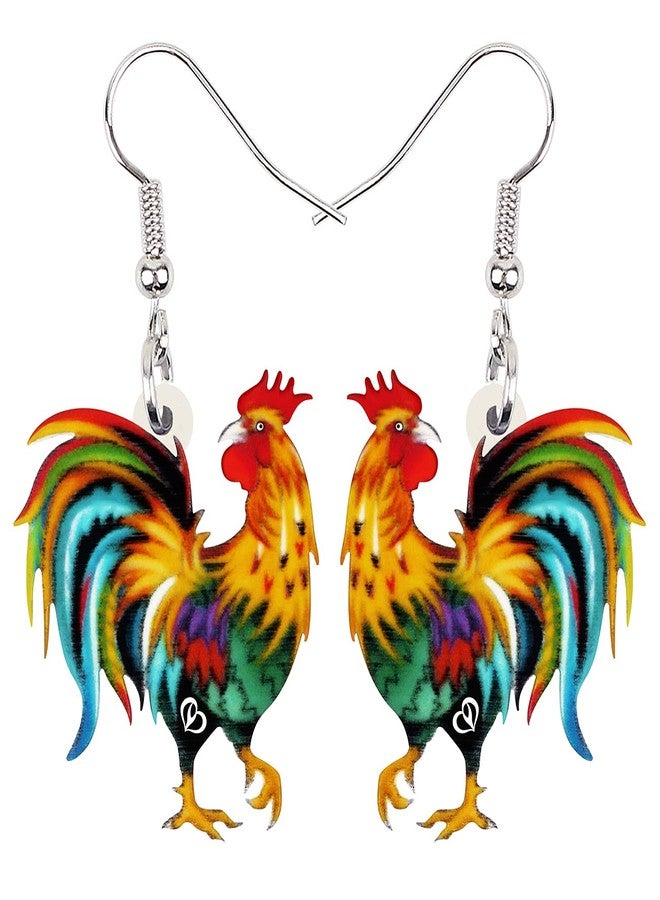 BONSNY Acrylic Drop Rooster Chicken Earrings Funny Design Lovely Gift For Women By The Bonsny (Yelllow) - Image 1