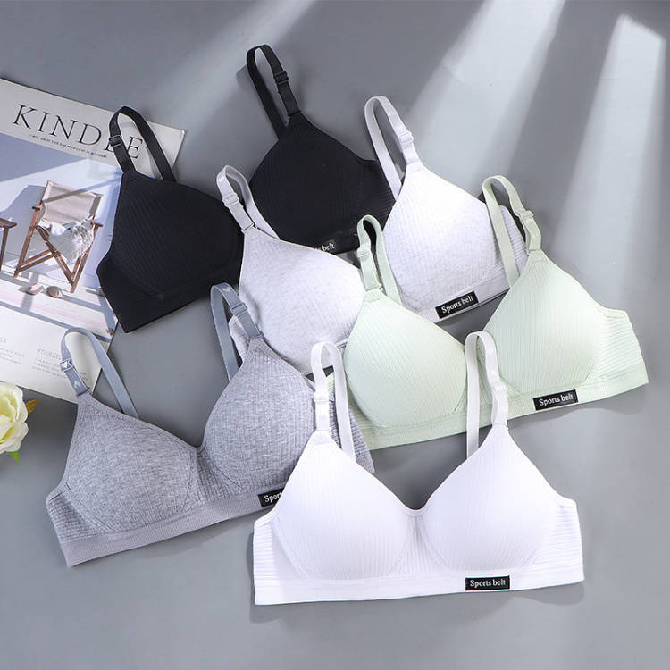 Cotton Comfort Seamless Girls Bra Light gray - Image 5