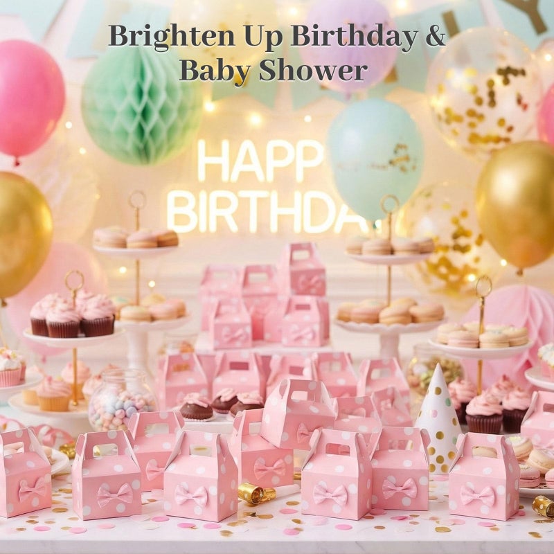 VGOODALL 30PCS Party Favor Boxes, 2.8 Ã— 2 Ã— 4 inches Little Polka Dot Favor Boxes Small Pink Candy bags for Kids Candy Birthday Party - Image 5