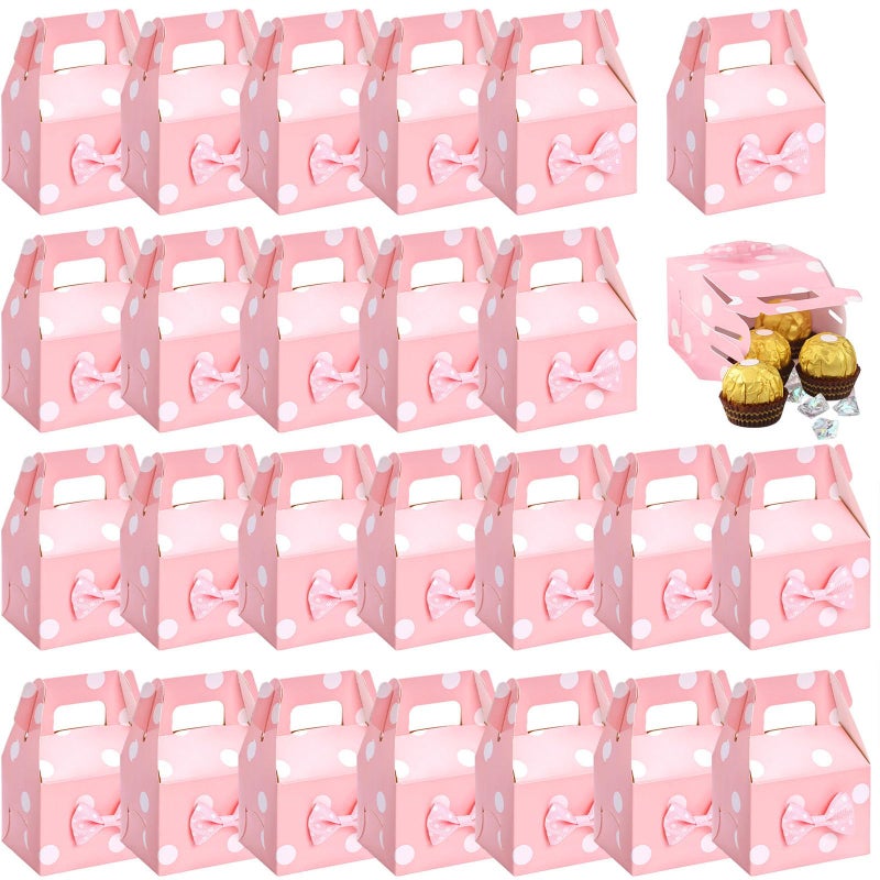 VGOODALL 30PCS Party Favor Boxes, 2.8 Ã— 2 Ã— 4 inches Little Polka Dot Favor Boxes Small Pink Candy bags for Kids Candy Birthday Party - Image 1