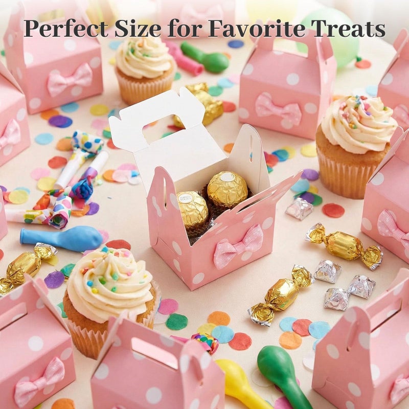 VGOODALL 30PCS Party Favor Boxes, 2.8 Ã— 2 Ã— 4 inches Little Polka Dot Favor Boxes Small Pink Candy bags for Kids Candy Birthday Party - Image 3