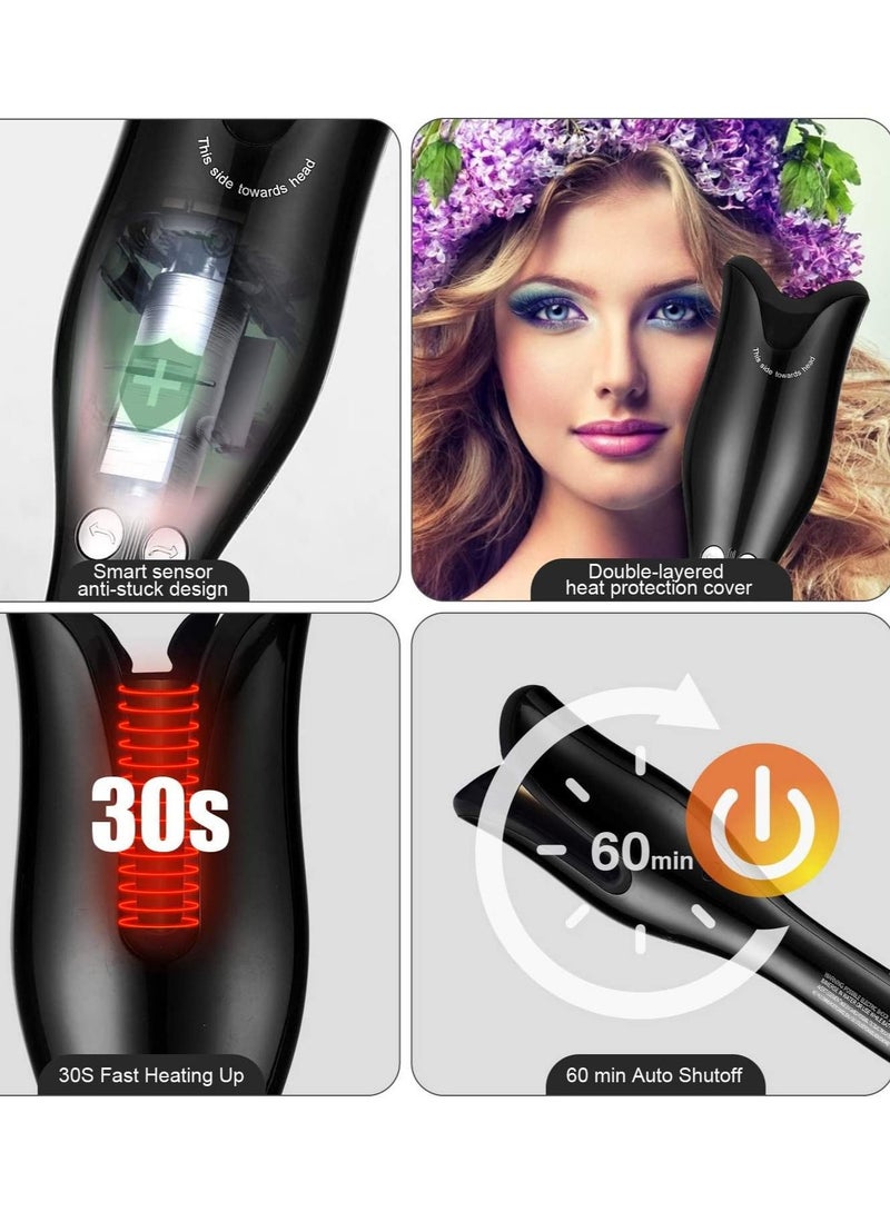 Multi-Automatic Hair Curler HICITI Hair Curling Iron LCD Ceramic Rotating Hair Waver Magic Curling Wand Irons Hair Styling Tools (BLACK) - Image 3