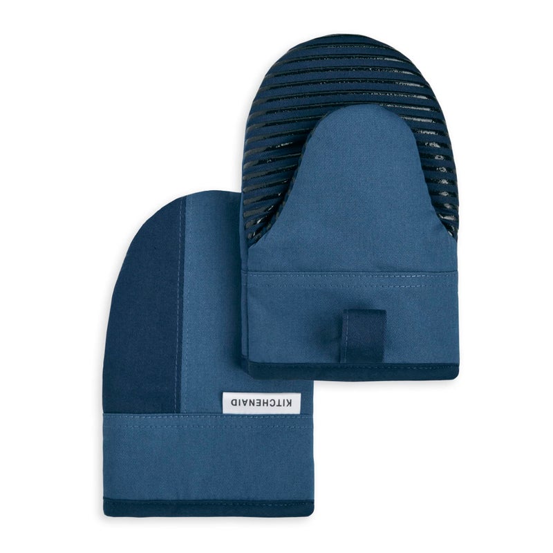 KitchenAid Beacon TwoTone NonSlip Mini Oven Mitt Set NavyInk 55x8 2 Piece